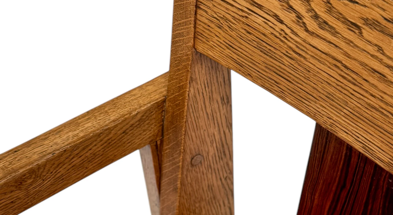 Art Deco Modernist Armchair with Red Leather Seat, 1920s